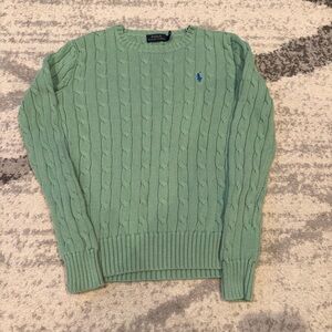 Polo Ralph Lauren Cable Knit Sweater Preppy Womens XS Tall Petite